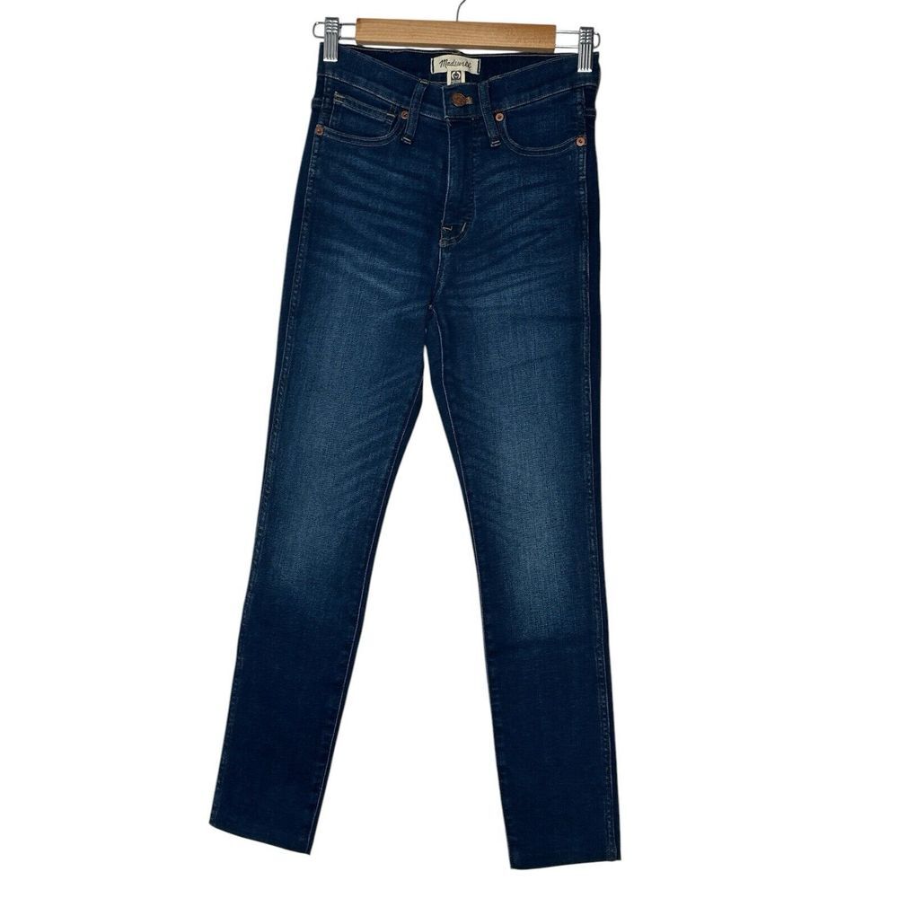 Madewell 10"High Rise Skinny Jeans Women Blue Size 24 Dark Wash‎ Stretch Modern